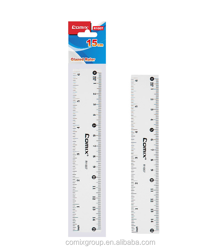 Comix, Promotional 15cm clear plastic scale glazed ruler, Student Stationery