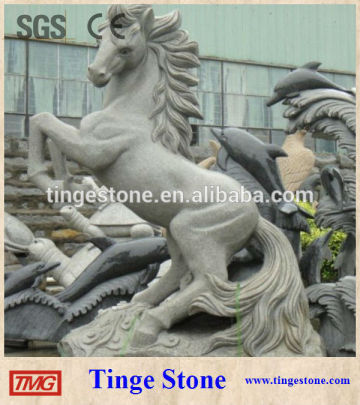 Carved flying and jumping pose horse statue sculptures