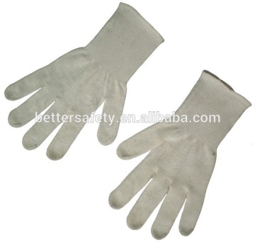 13-Guage White Cotton Yarn Knitted Cotton Glove Free Samples