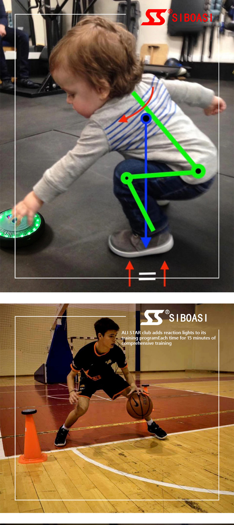 SIBOASI Nuevos productos Reacción Agilidad Agilidad Luces Squash Equipo de entrenamiento