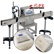 Automatic Industrial Inkjet Printer for Solidpack Bottles and Cardboard Pouches with Barcode and Date Coding