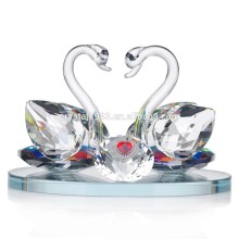 Wholesale K9 glass handmade wedding decoration crystal swan figurine