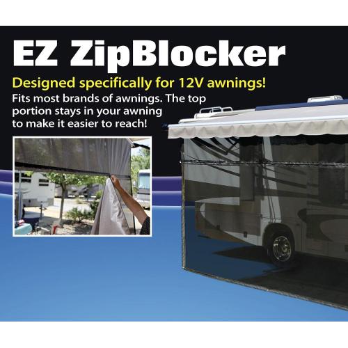 Black 19' x 9' Drop RV EZ ZipBlocker