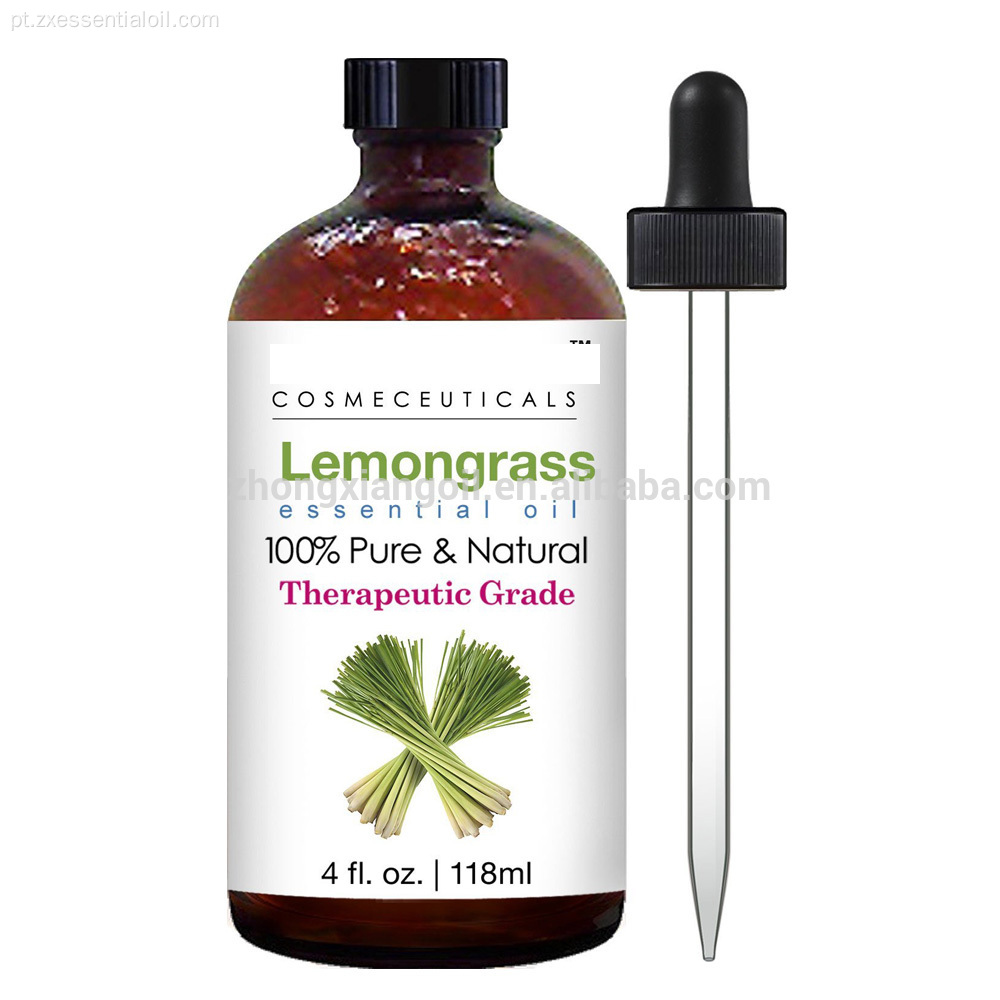 OEM 100% Pure Lemongrass Óleo Essencial a granel
