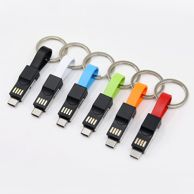 Yijiashishang 2019 Hot Christmas Promotion Gifts 3 in 1 Magnetic keychain usb data charging cable