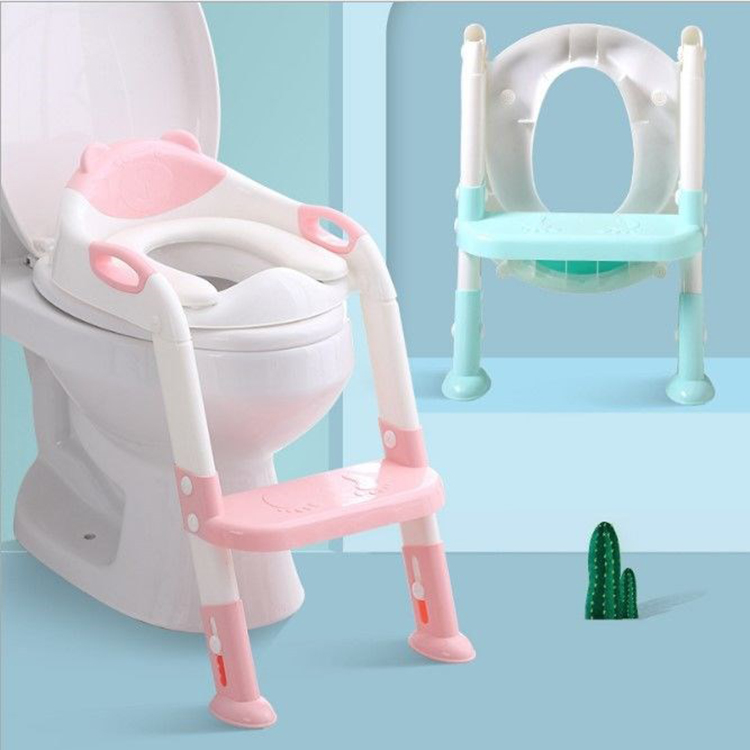 Sturdy Potty Training Seat,Toddlers Seat Toilet Chair, Safety Non-Slip Kids Plastic Toilet Training Seat with Step Stool Ladder