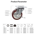 Purpil Red Light-Duty Polyurethane Caster med broms