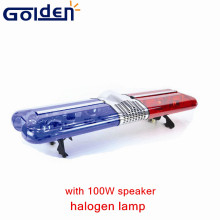 48inch halogen full size flash pattern strobe rotating warning police cop light bar with 100W speaker