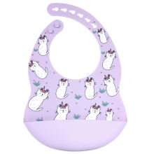 Printed Silicone Feeding Bib Trendy Patterns Mealtimes