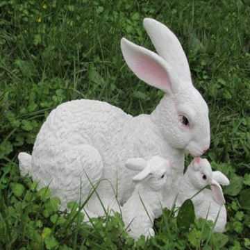 Garden Decoration Animal Statue Fiberglass Resin Bunny Sculpture