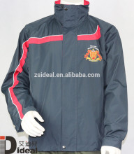 Promotional waterproof jacket with mesh lining with hidden hoodie