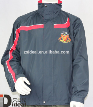 Promotional waterproof jacket with mesh lining with hidden hoodie