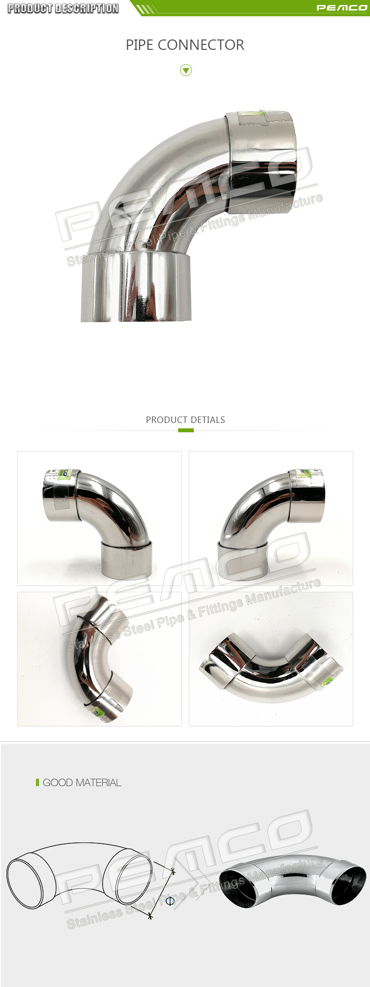 High Quality Mirror Polished Tube Stainless Steel Elbow 90