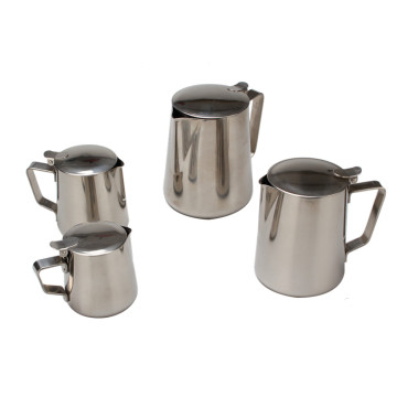 Food Grade Stainless Steel Milk Frother Pitcher-Lid