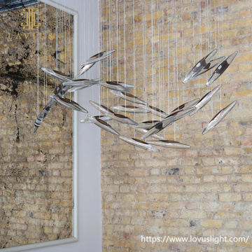 Glass vertebral shape chandelier Wave shape glass pendant light for dinning room living room