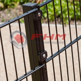 Svart PVC Fence av Dubbel Horisontell Wire