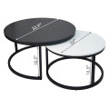 Set of Modern Round Coffee Table 2 Nesting