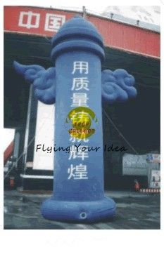 8m Blue Advertising Helium Balloons Inflatable Pillar For Promotional Business