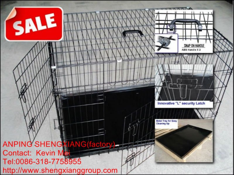 high quality foldable two door large metal stainless steel pet cage