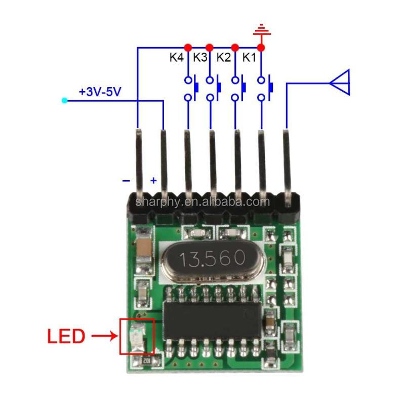 RF433Mhz 1527 Learning Code Wireless Remote Control 433.92Mhz Transmitter Module For Garage Gate Light Controller 1527 encodin