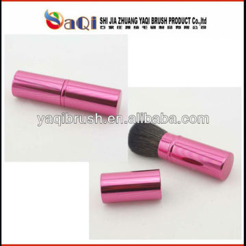 hot pink makeup brushes,pink powder brush,retractable pink makeup brushes,cosmetic brushes