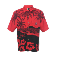 Custom High Quality Brand Button-Up Palm Tree Print Hawaiian Shirts