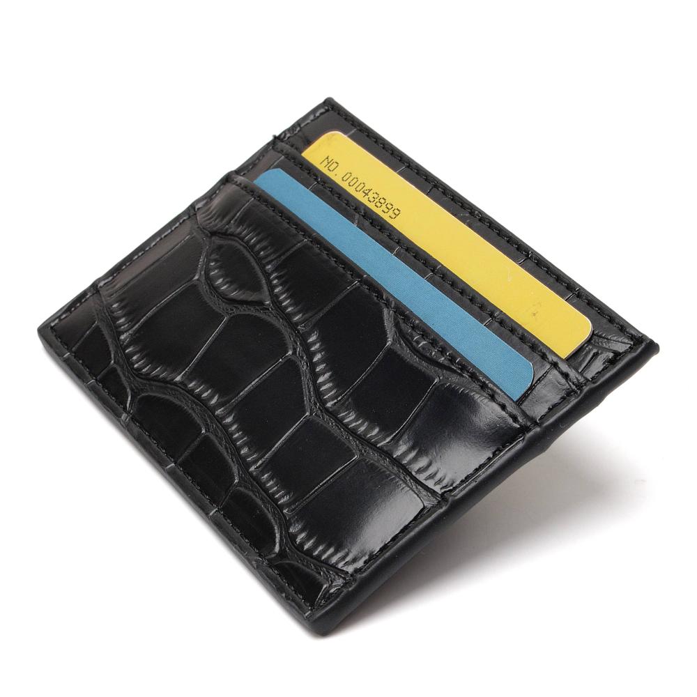 Ysure New Arrivals Black Glossy Crocodile Card Porta