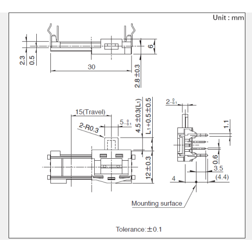 Potentiometer gelongsor siri Rs15j