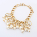 Mode Palace kvalitet oäkta pärla halsband gyllene färg stor kedja kvinna choker halsband grossist smycken