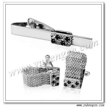 Chain Cufflinks and Tie Clips Sets with crystal,Tie Bar