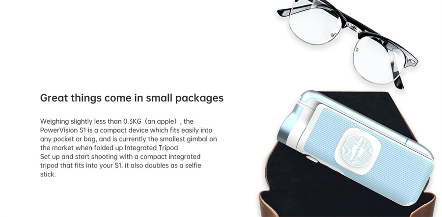 PowerVision S1 Foldable Smartphone Gimbal Stabilizer with Follow AI Tracking and Power bank function