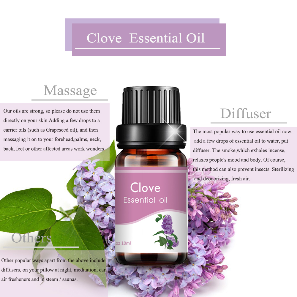 100% pure natural clove essential oil for massage aroma