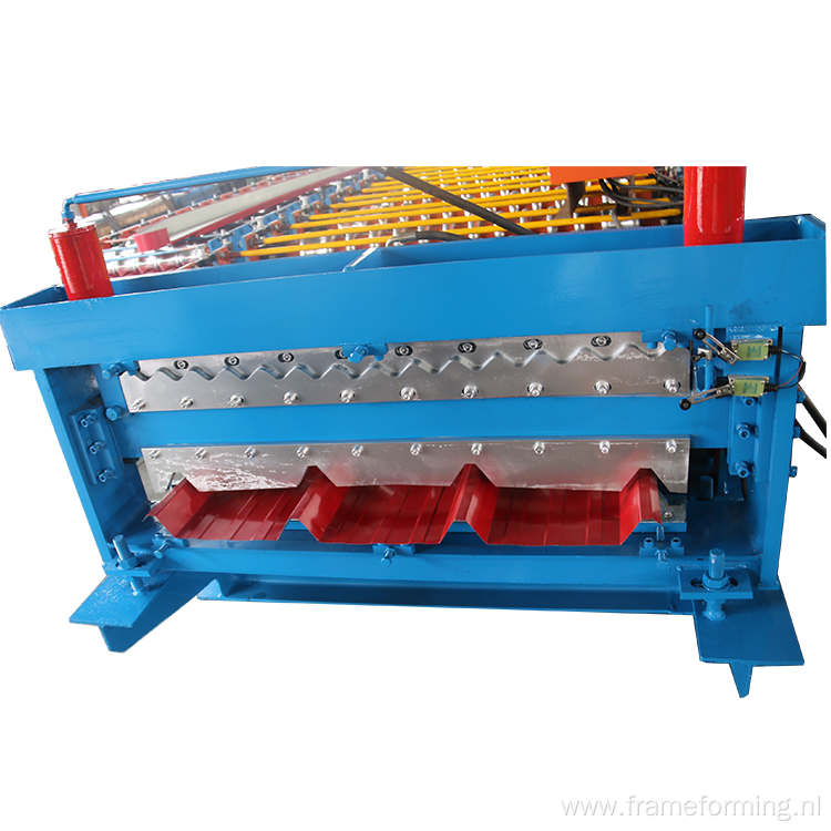 Building material double layer roof sheet making machine