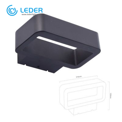 LEDER Black Long Square LED Outdoor Wall Light