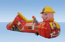 Customize Red 0.55mm Pvc Inflatable Tunnels Bouncer For Kids , En14960