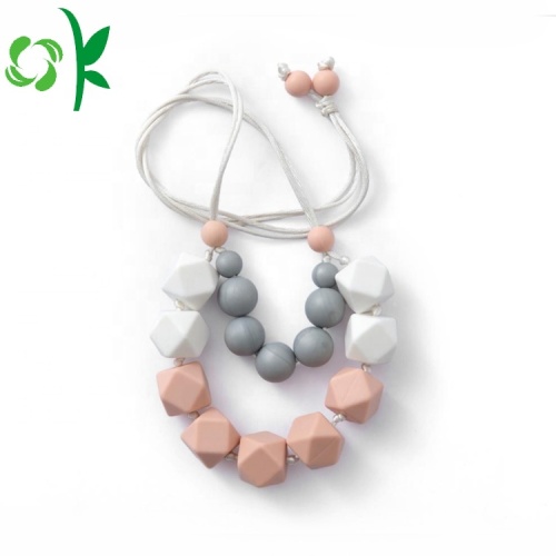 Toddler Silicone Teething Necklace Baby Necklace Beads