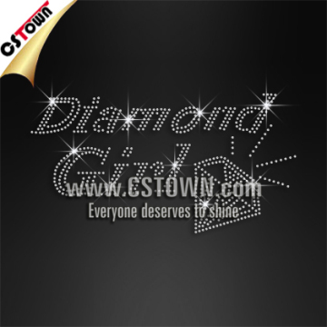 Korean rhinestone diamond girl fashion hot fix rhinestone motif