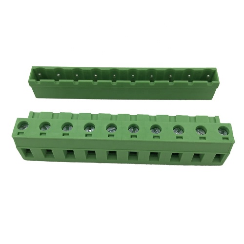 15A brass PA66 10 ways pluggable terminal block