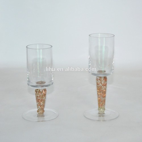 2015 Canton Fair Antique unique shaped cased gold stem wine glasses