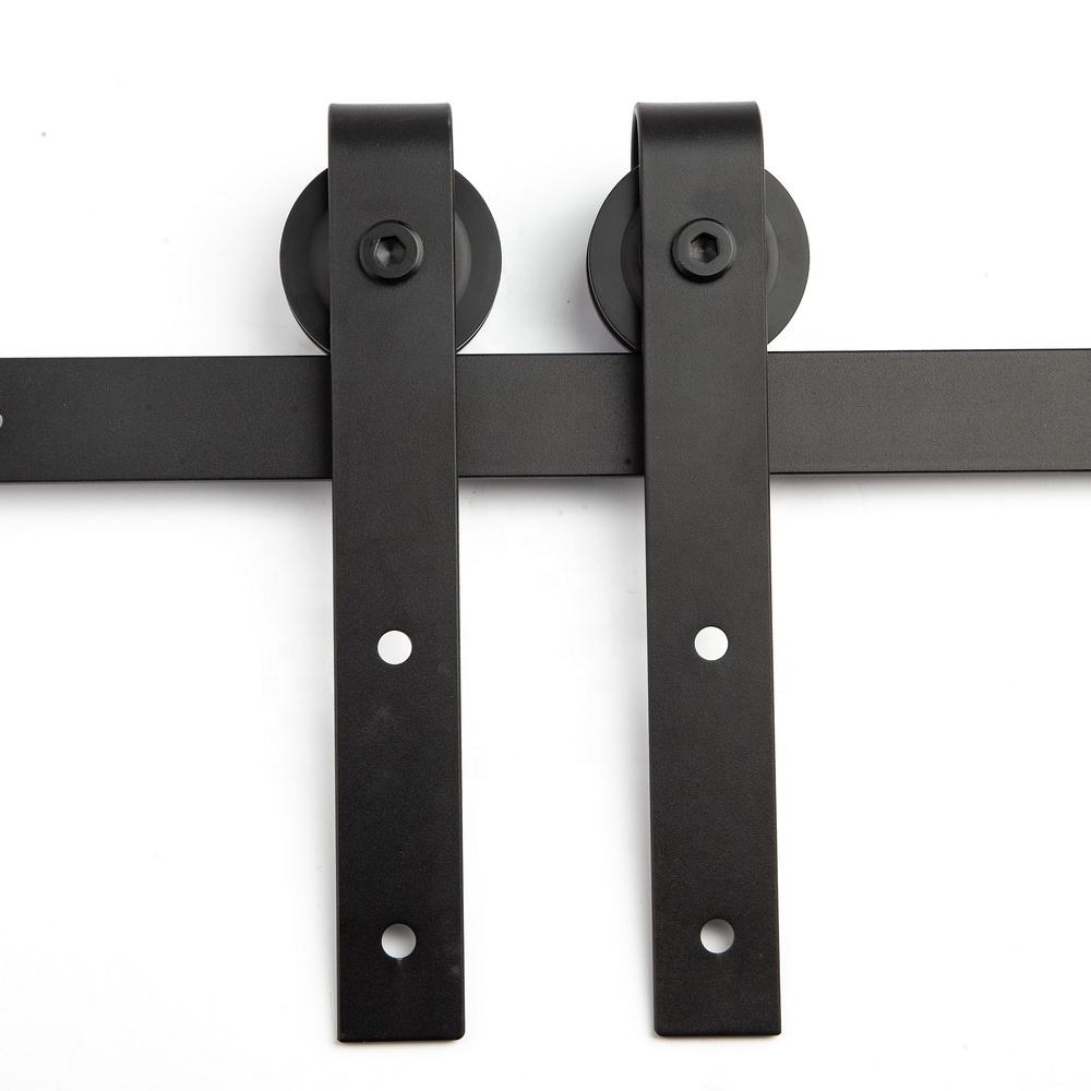 EightDoors 72" Matte Black Sliding Barn Door Hardware And Track Kit