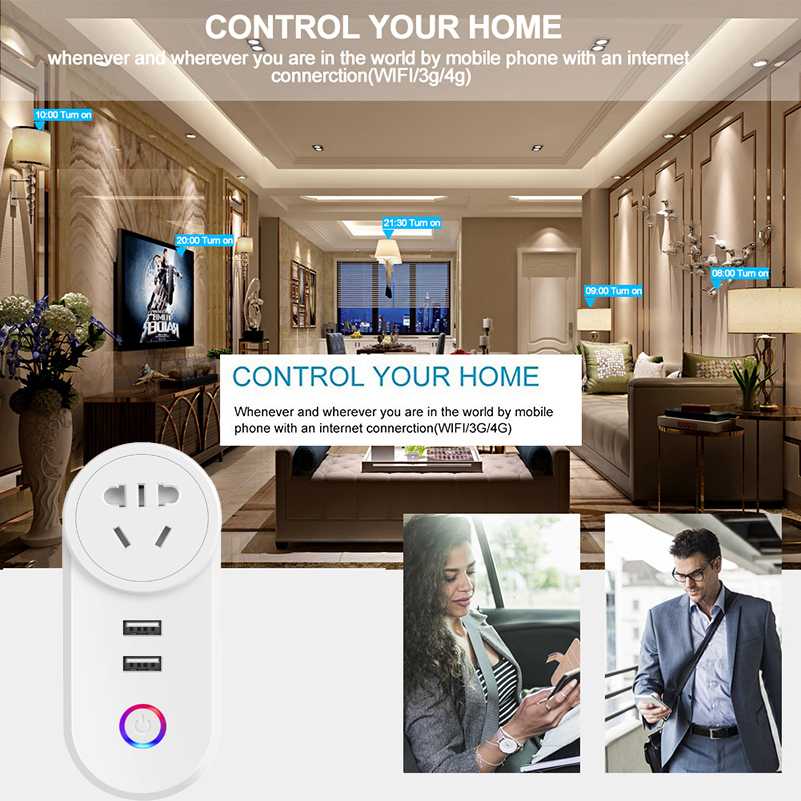 Amazon Hot Sale Wifi Smart Plug Socket Outlet 10A Suitable AU New Zealand Argentina Work With Alexa Echo Google Home Plug Socket