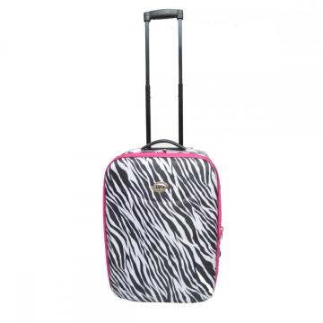 Zebra Pattern Expandable Wheeled Trolley Luggage