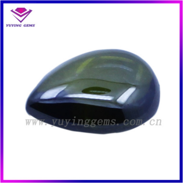 Cabochon Cut Pear Peridot Gem CZ Gemstone