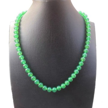 Wholesale Green Agate Necklace Beads: Precious Stone and Chalcedony Jewelry Collection
