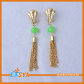 Manik kaca ketibaan baru Reka bentuk Earring Tassel emas