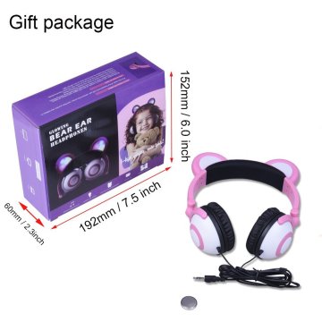 Música baixo para fone de ouvido de ouvido Panda LED para chamada