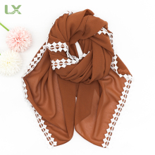 New Pearl Chiffon Lace Square Scarf - Printed Fancy Hijab Scarf