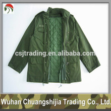 olive green military M65 field jacket with detachable lining