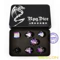 Bescon Starry Night Dice Set Series, 7pcs Polyhedral RPG Dice Set Milky Way, Tinbox Set