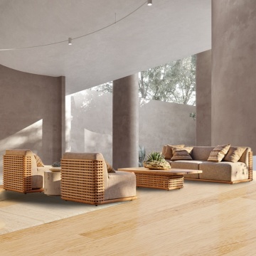 Teak Wood Patio Outdoor Furniture Garden Sofa Set